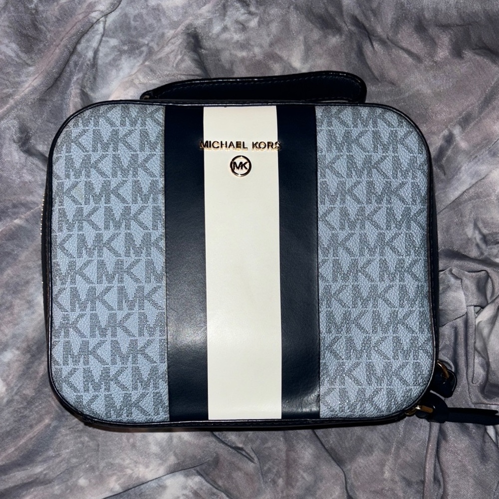 Michael Kors Blue and White Crossbody